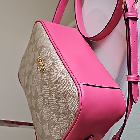 Coach Pink and Tan Crossbody Bag - Picture 10 of 16